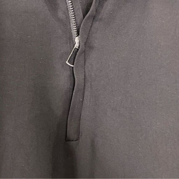 James Perse Black Collared Short Sleeve Little Zip Front Shirt Dress - Picture 5 of 8